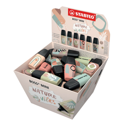 Espositore 50 evidenziatori Stabilo Boss® Mini NatureVibes - colori assortiti - 07/50-11-1